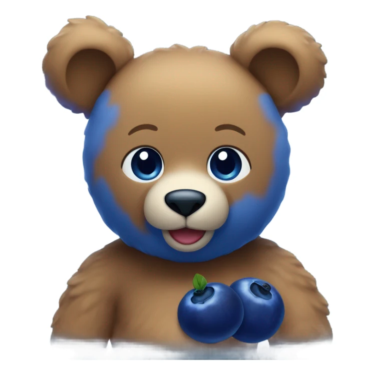 Teddy bear emoji merged with blueberry emoji  sticker
