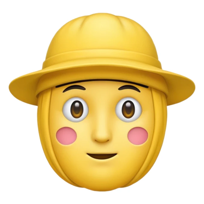 an emoji with no face with a hat on sticker