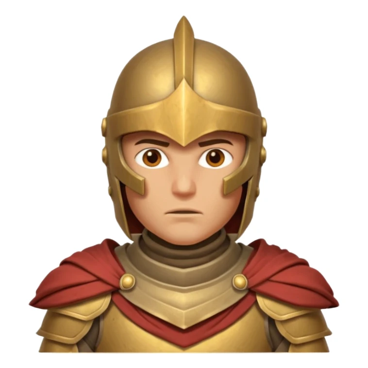 armored desert guardian portrait, head and shoulders only, bronze helmet, desert cape collar, battle-worn armor, strong expression, 3D cartoon, mobile game icon style, clean background, no text, no watermark
 sticker