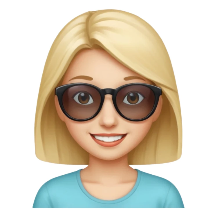 girl with sunglasses not on eyes , sunglasses over head sticker