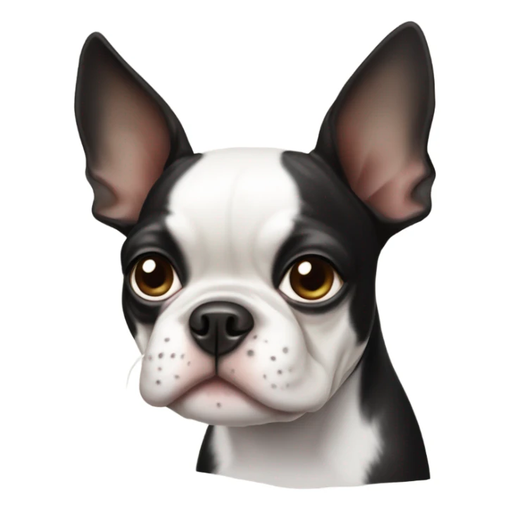 boston terrier with folded ears sticker
