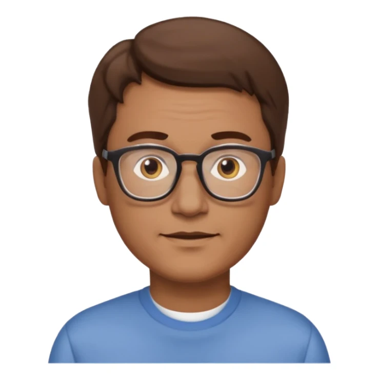 homme cheveux brun age moyen brun lunettes sticker