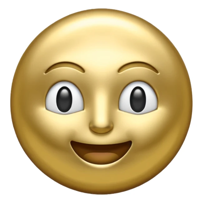 Create a luxury metallic “AY” emoji in gold chrome finish with realistic reflections, smooth 3D depth, and a subtle shadow. Transparent background. sticker