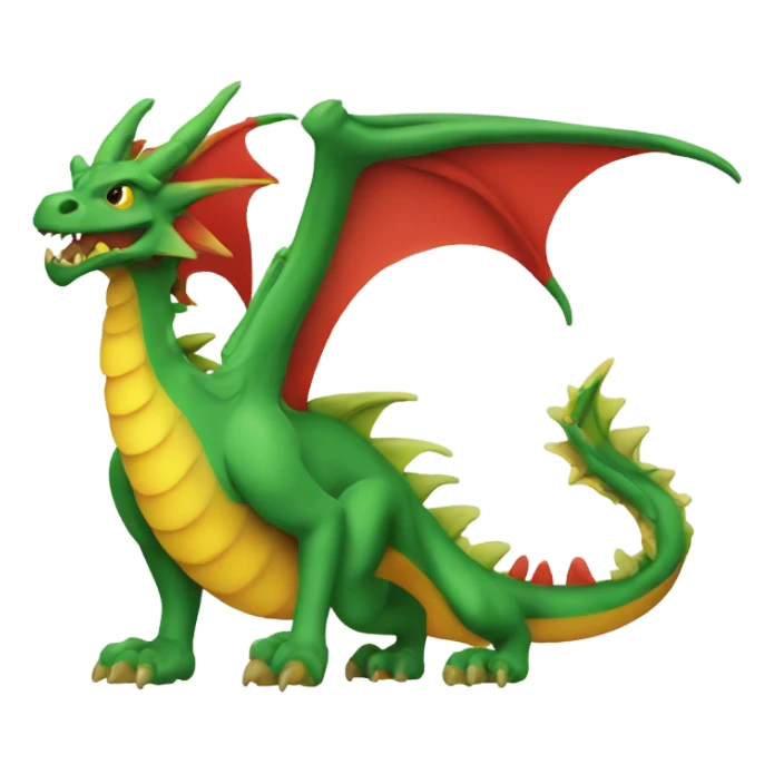  graoully dragon, green body and red back and green / yellow wings sticker