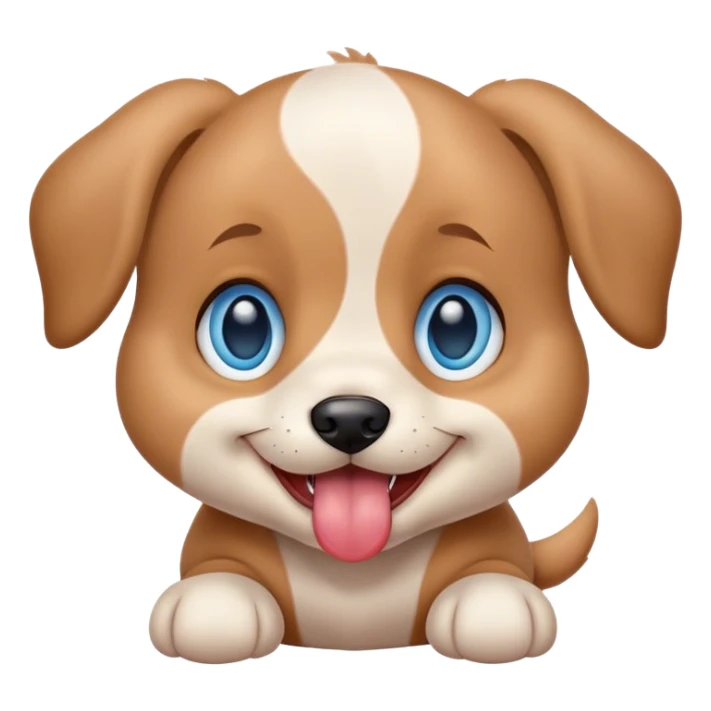 puppy winking and sticking out tongue with blue eyes  sticker