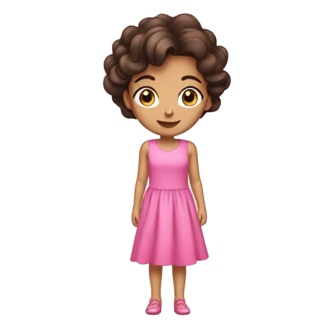 brunette girl in a pink dress sticker