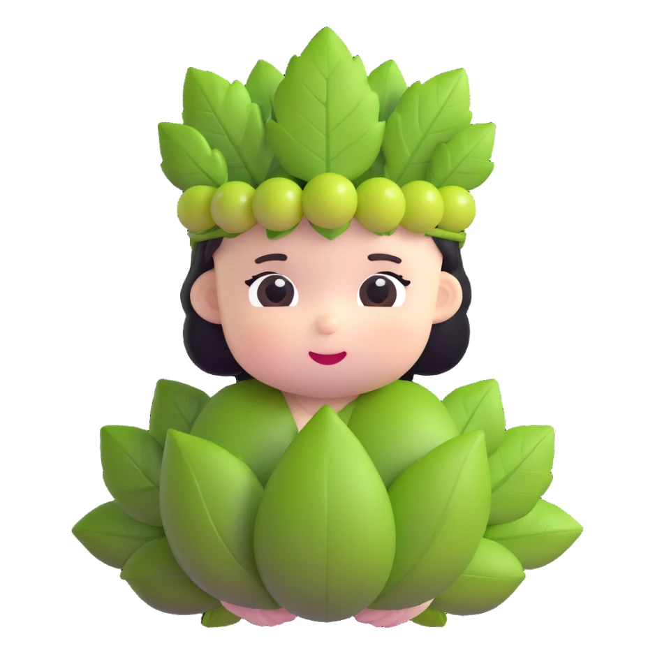 cute baby Bacchus with grape leaf crown sticker