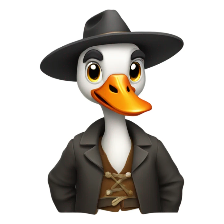 Angry goose wearing a gaucho outfit sticker