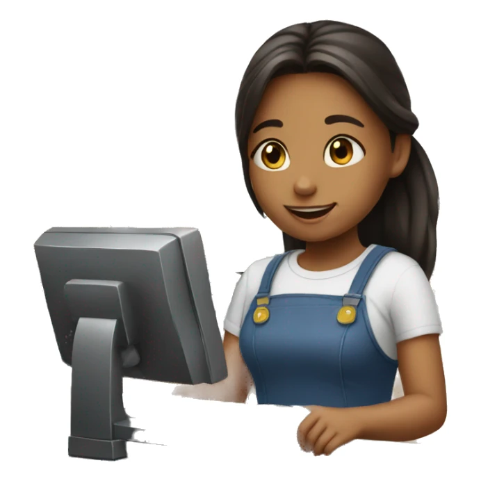 girl paying at the cash register sticker