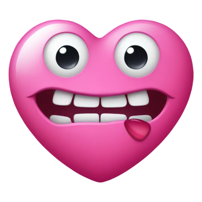 Mouth dropping emoji with pink heart eyes sticker