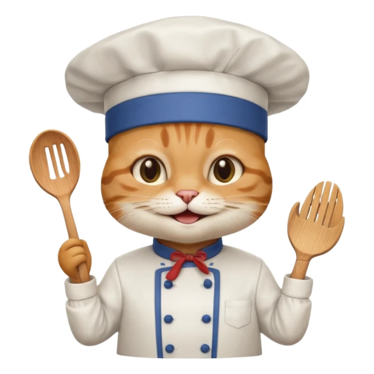 happy chef cat with a chef hat and apron cheerful sticker