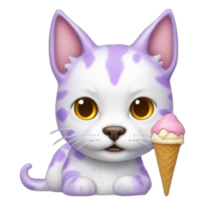 ice cream cat dragon dog sticker