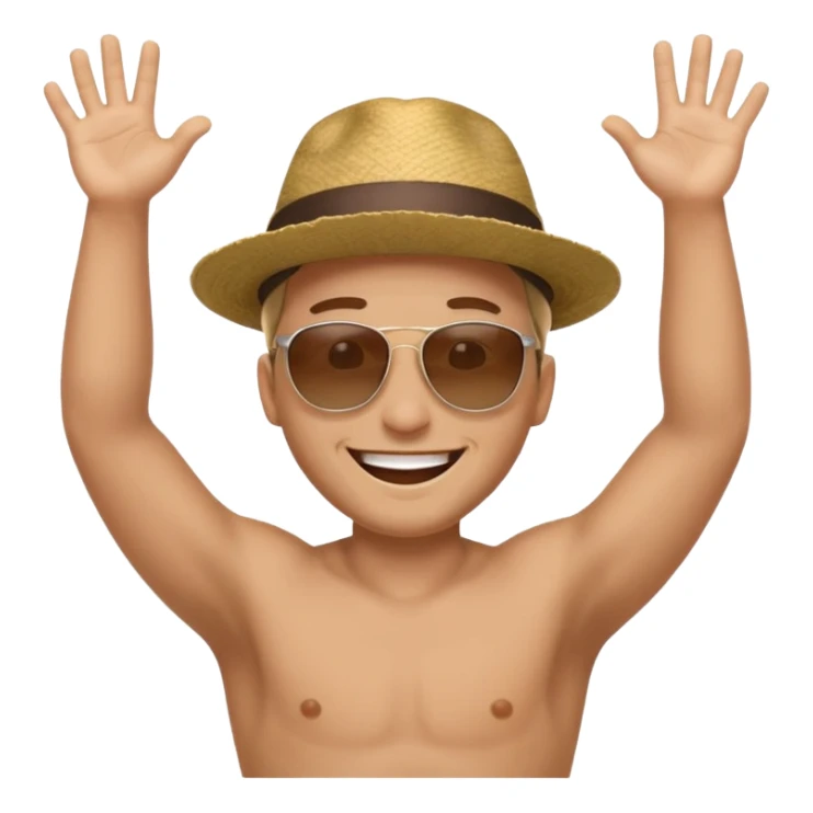 man raising his arms because of freedom sticker