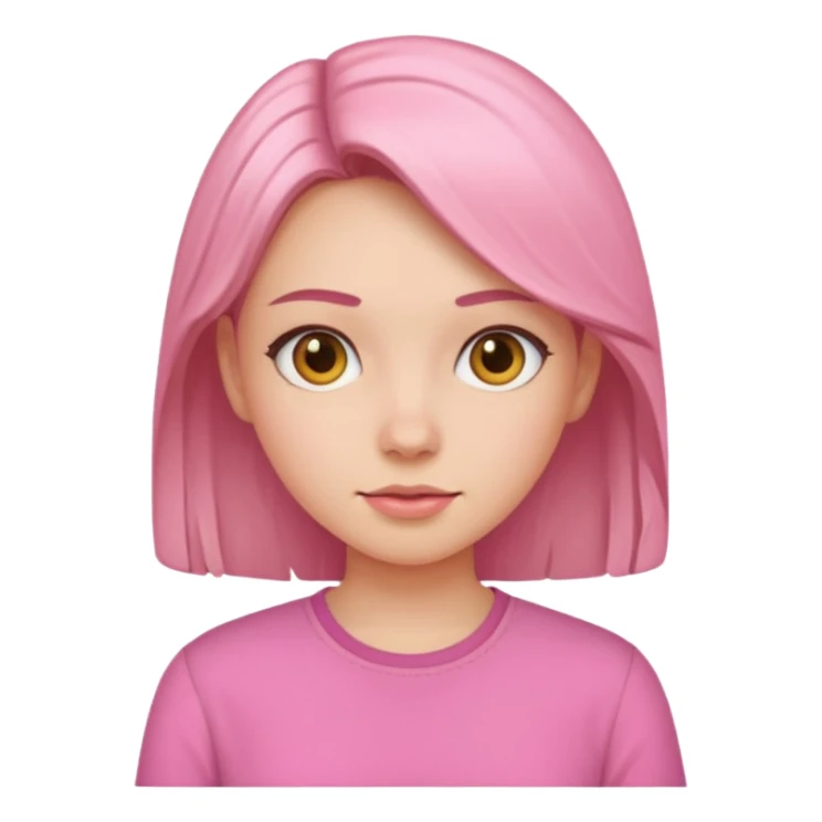 girl in pink shirt below sticker