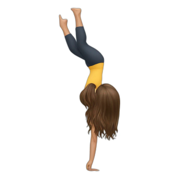 Long hair girl handstand sticker