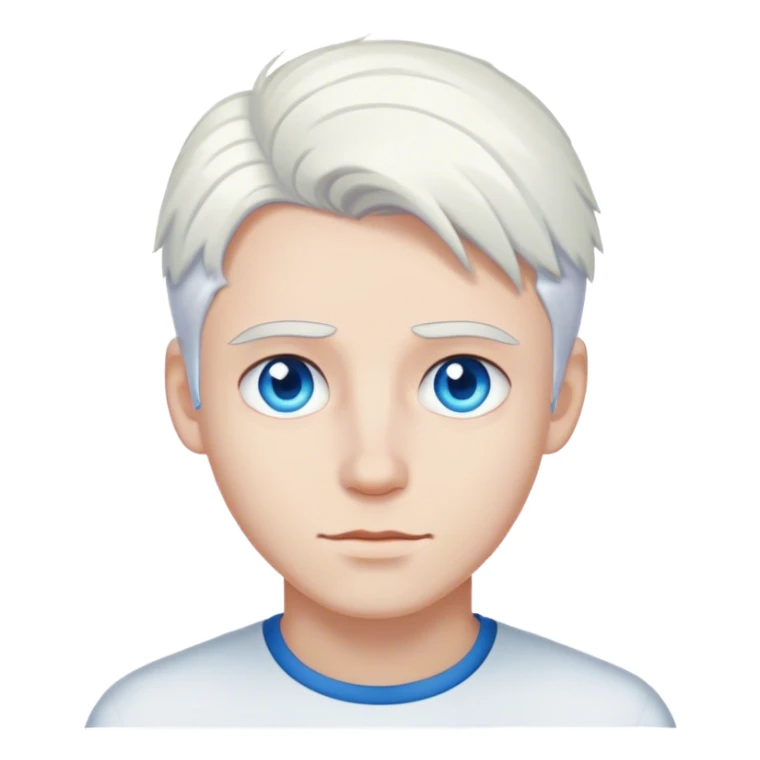 white haired young man with blue eyes sticker