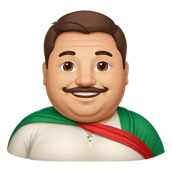 italian emoji fat man with italian flag  sticker