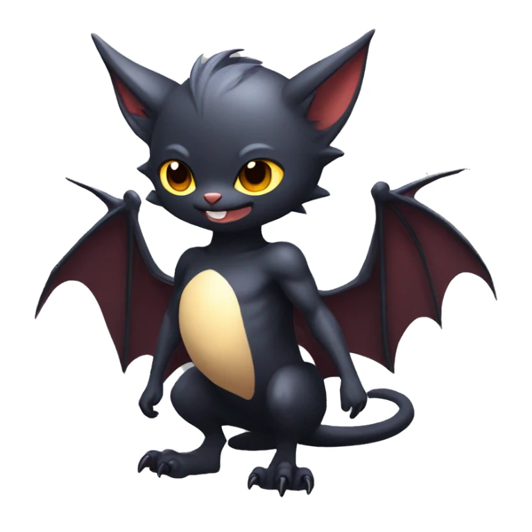  Kawaii Edgy Cool Beautiful Bat-Nargacuga-Litten full body sticker