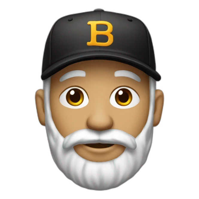 Viejo con barba y gorra de beisbol negra sticker