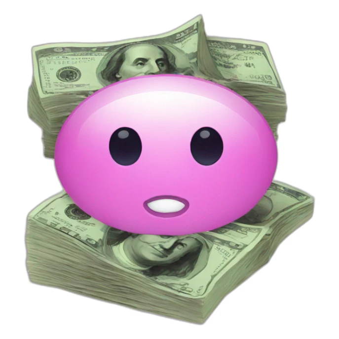 emoji with money icon pop up from eye sticker