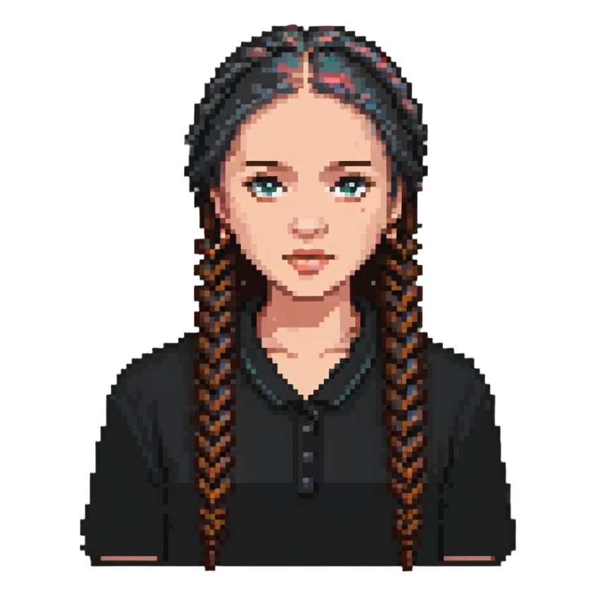 mujer con trenzas estilo hip hop sticker