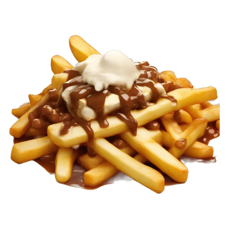 “Quebec poutine with crispy fries, melted white cheese curds, and rich brown gravy.” sticker