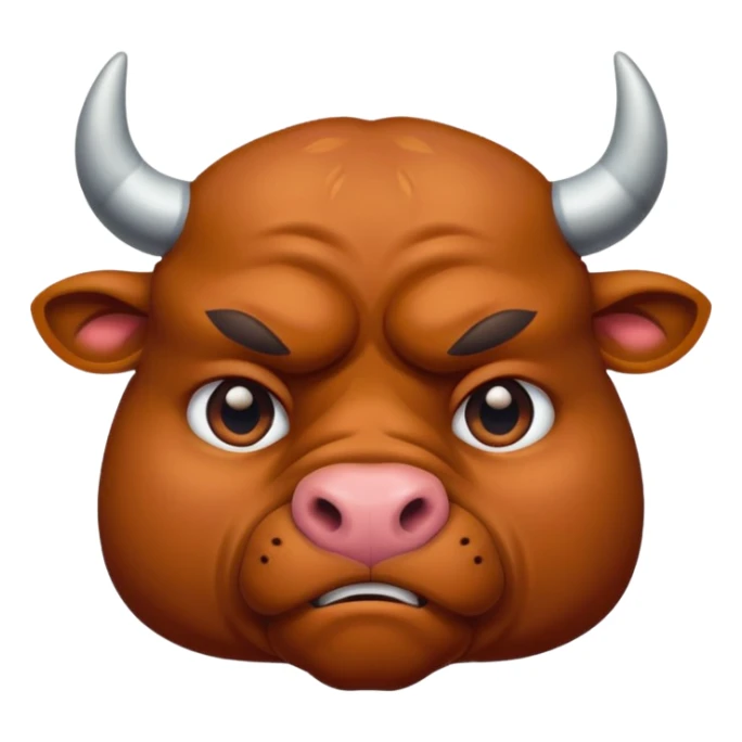 sympathetic bull face emoji sticker