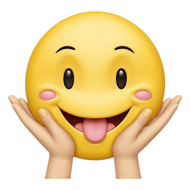 Hands spreading open while a smiley face with its tongue out is in the middle sticker