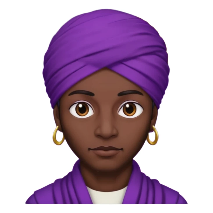 Con el planeta Saturno 🪐 (esto tiene que ser el elemento más importante) , un moro con turbante 👳🏾‍♂️ y la cara del diablo morada esta 😈  sticker