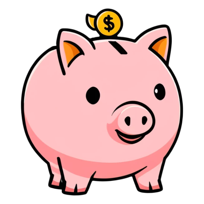 piggy bank representing savings sticker