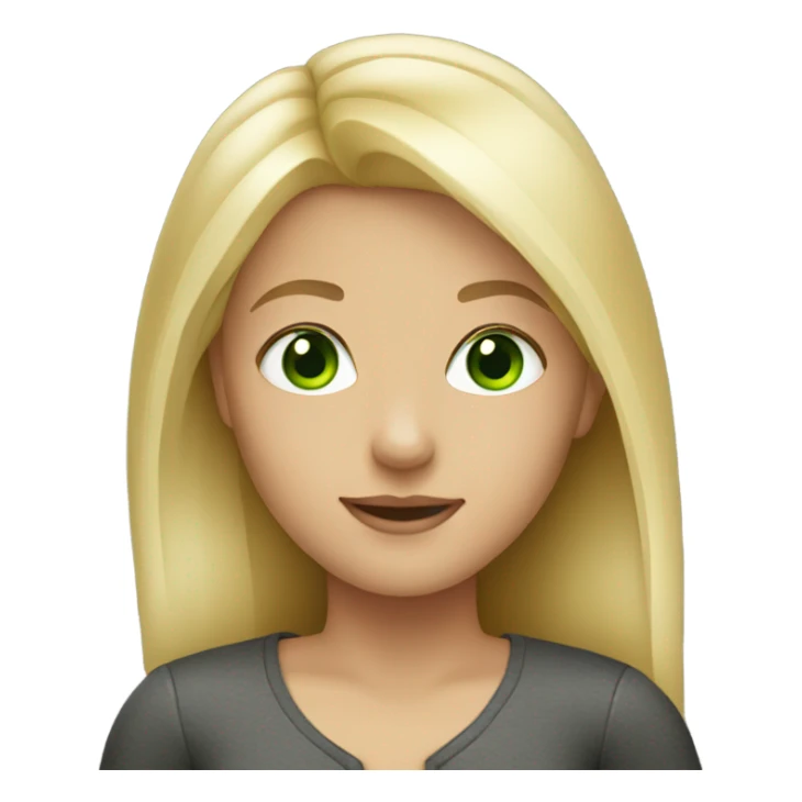 Blond straight hair girl with green eyes sticker