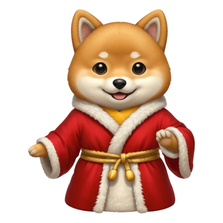 shiba inu wearing a red robe sticker