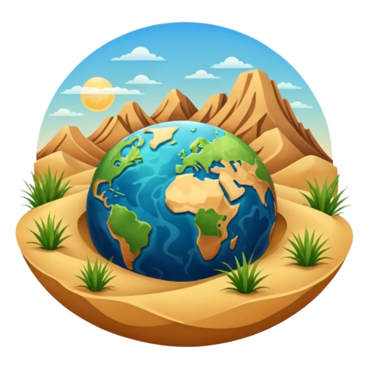 infinite 8 stylised to symbolise earth, with desert, grass, cities, oceans sticker