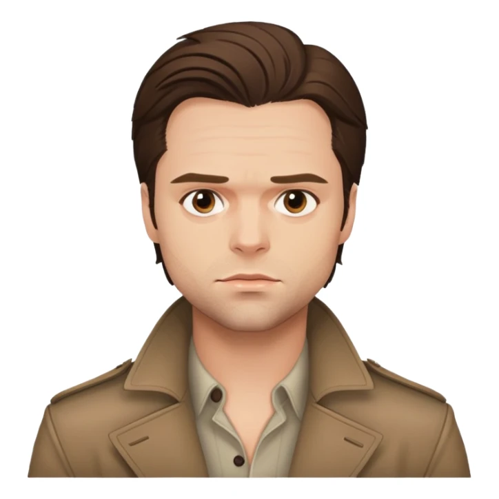 face of Sebastian Stan, neutral expression sticker
