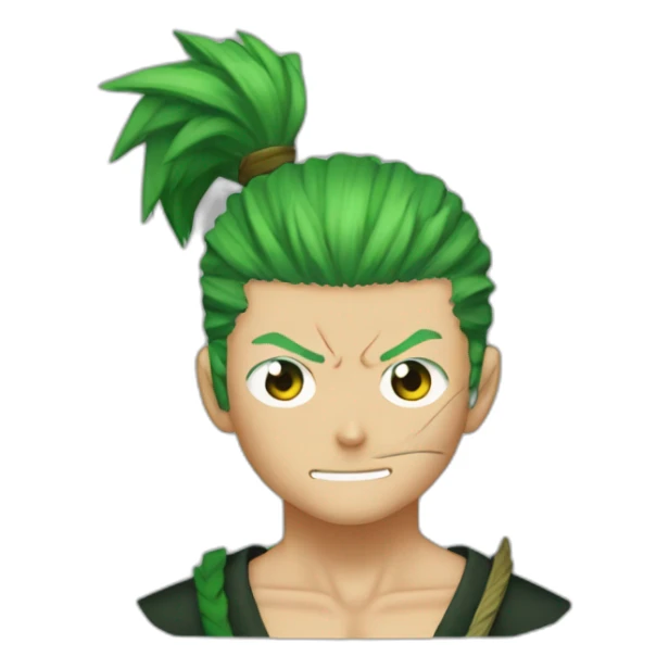 zoro Roronoa Green Hair with scar eye sticker