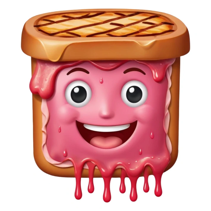  SPAM meat melted pink dripping sauce happy face sticker