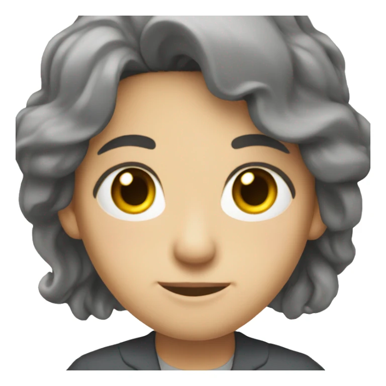 Teacher long dark hair grey eyes sticker