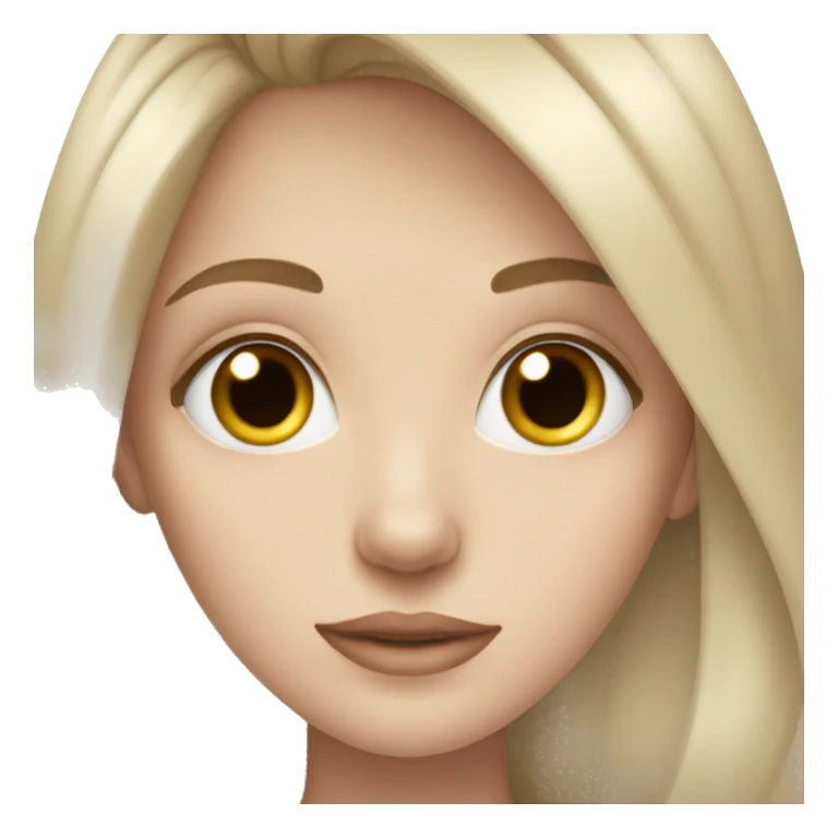 Pale girl lashes long brown hair  sticker