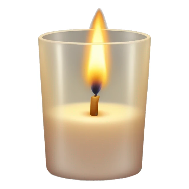 Candle in a powder-colored glass sticker