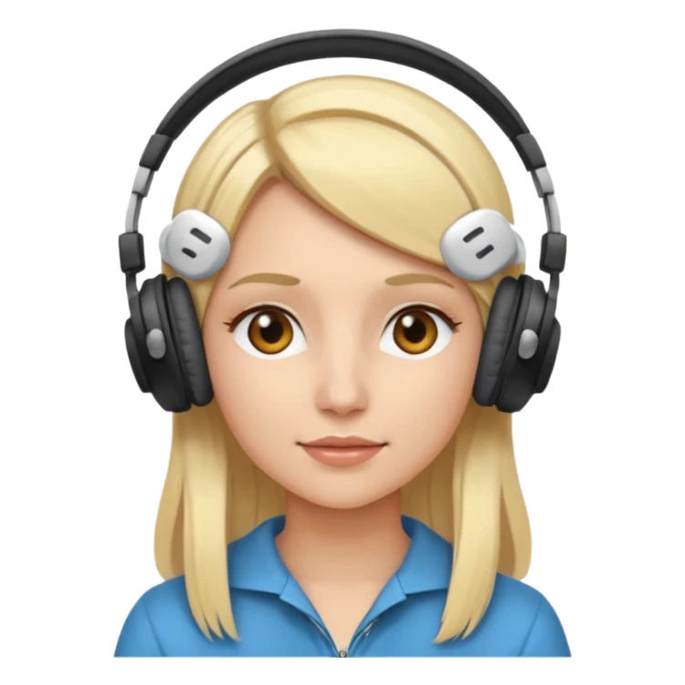 blonde woman wearing headphones sticker
