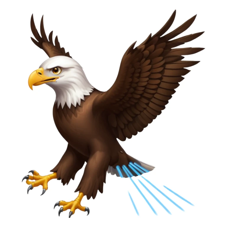 Eagle flying with lasers shooting out of eyes sticker