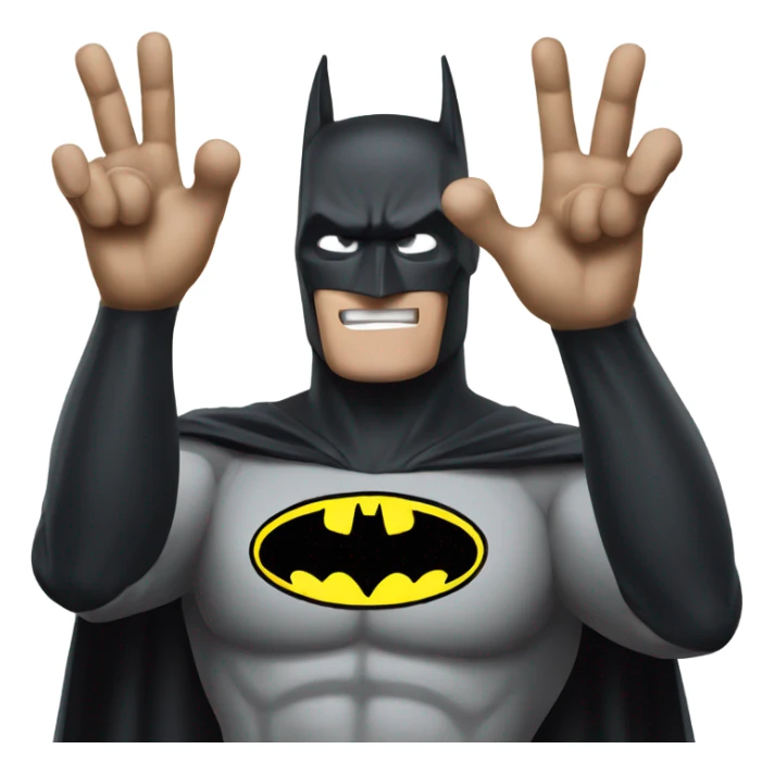 Create a picture of batman showing longest fingers sticker