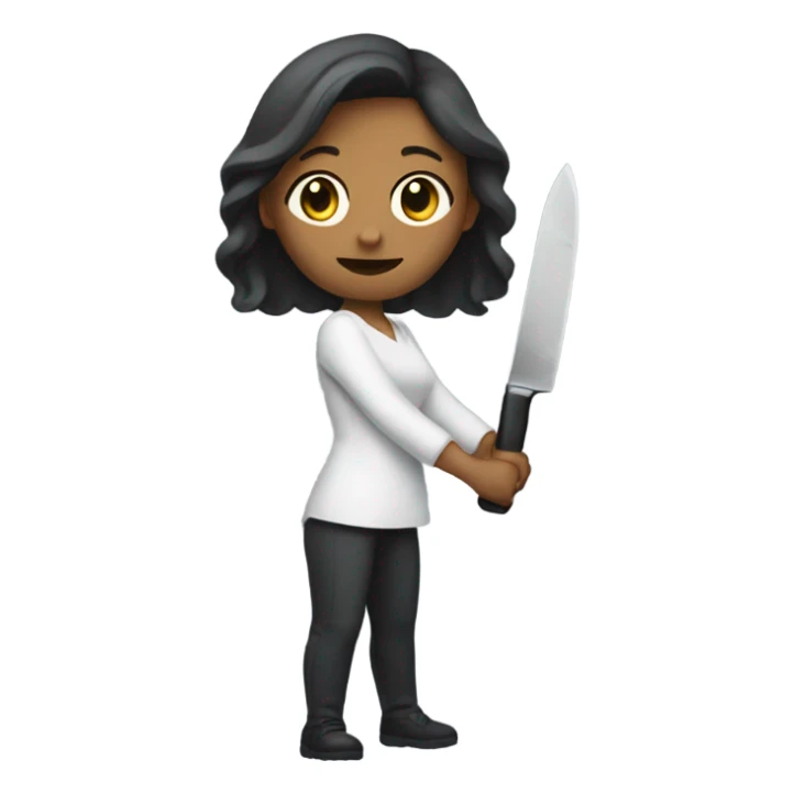 woman holding a knife sticker