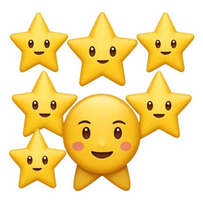 Centang berwarna putih berada di dalam bintang warma kuning sudutnya sepuluh sticker