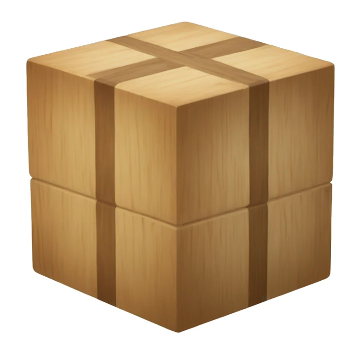 Wooden cube flat  sticker