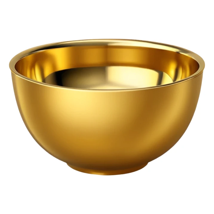 shiny gold bowl, top view sticker