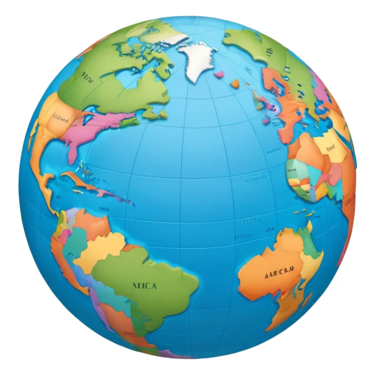 A world globe showing continents and oceans, focused on Americas sticker