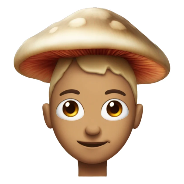 face with a mushroom instead of hair sticker