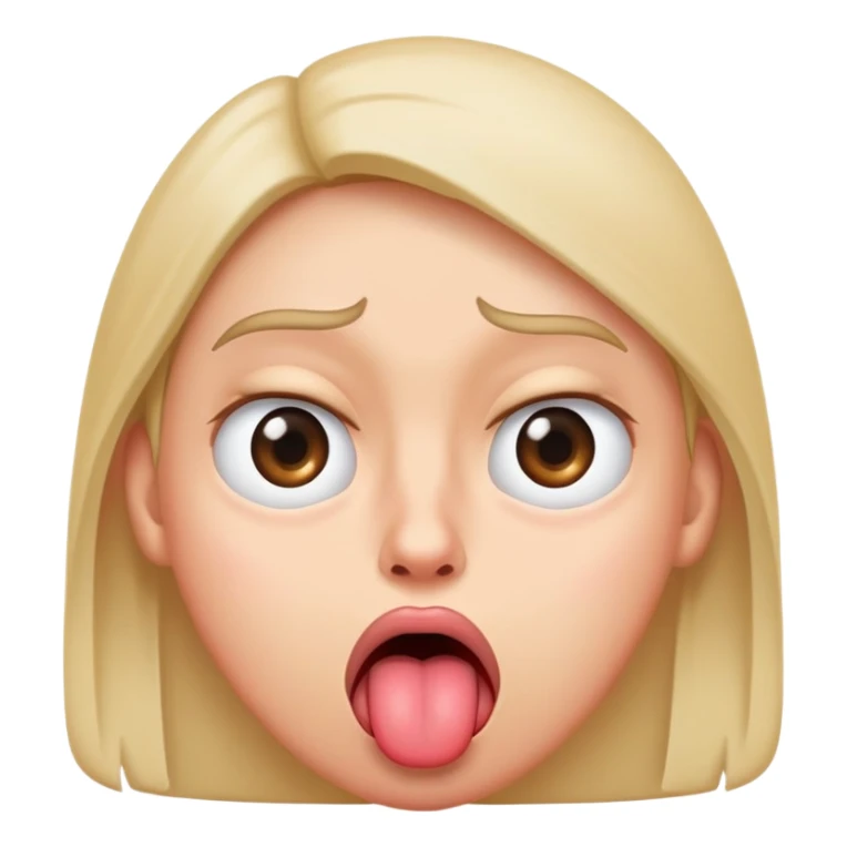 Silly annoyed face rolling eyes sticking tongue out  sticker