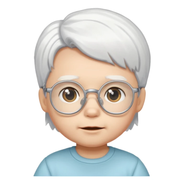 white haired little baby with glassess sticker